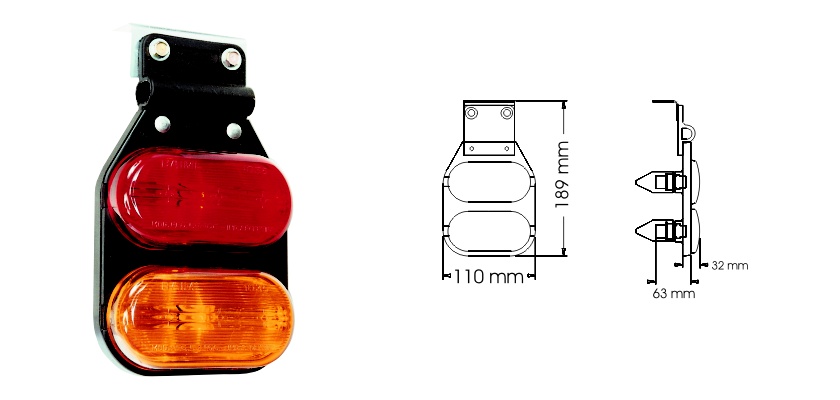 1035FL2 - JGO.FAROS COLGANTE TIRA X 2 ROJO-AMBAR